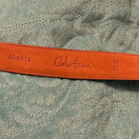 Cole Haan Leather Black Belt men’s Size 34. Buckle is solid brass. Good Preowned - Picture 1 of 13